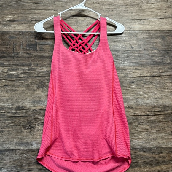 Lululemon Athletica Pink Butterfly Backless Sleeveless Tank Top - Picture 1 of 7